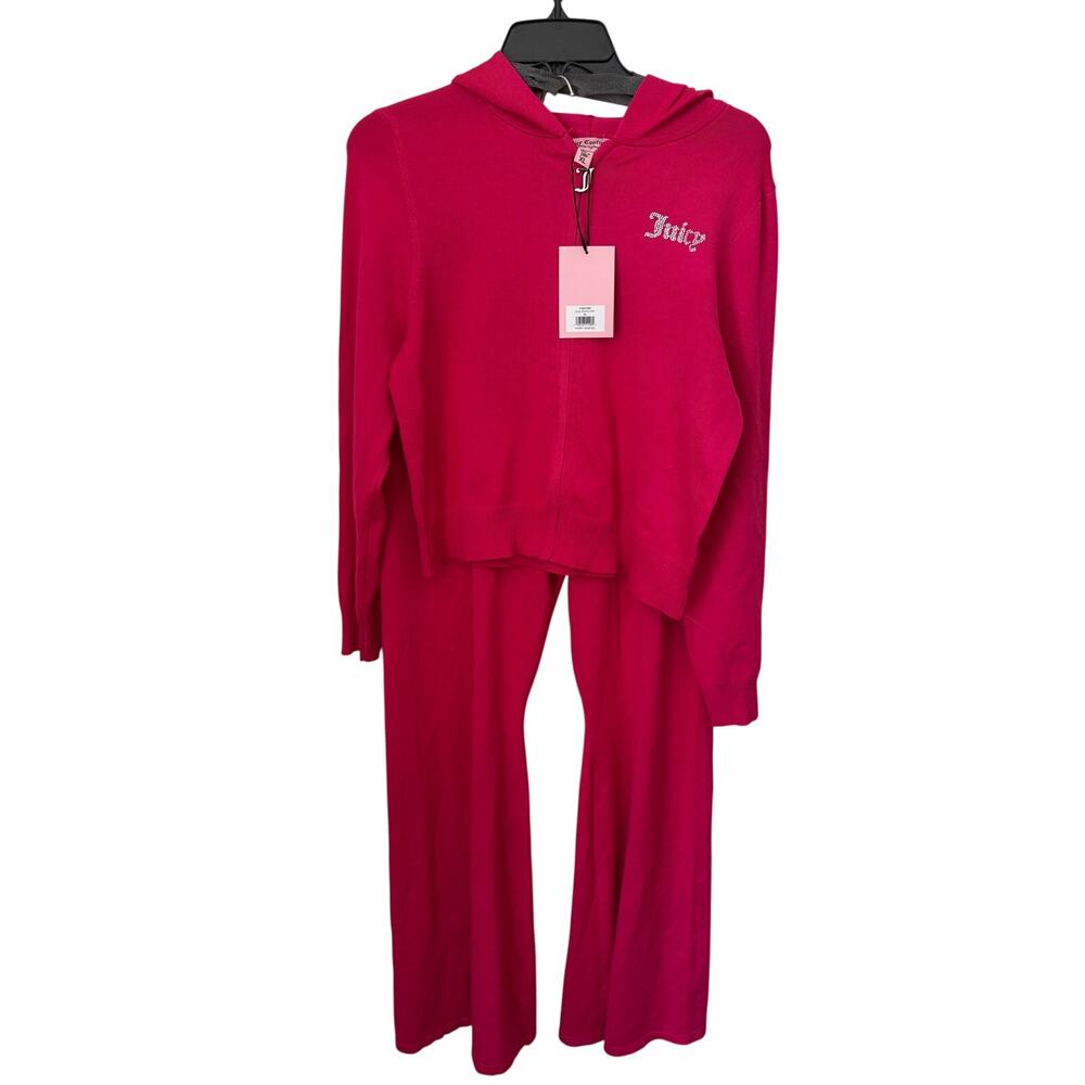 NWT Juicy Couture Y2K Style 110037487 Vixen Pink Hoodie Flare XL (Retail $199)